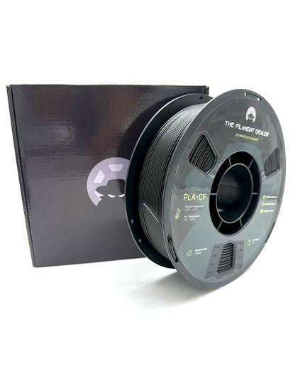 Spool of 3D printing filament with packaging on a white background